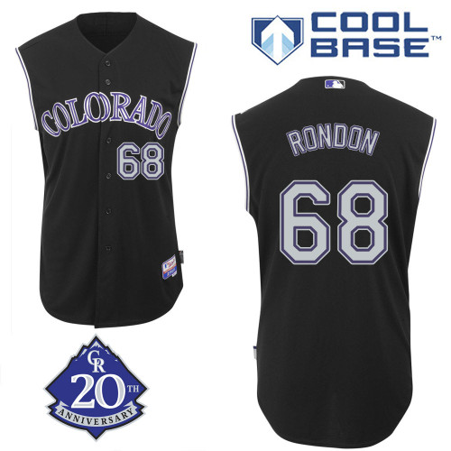 Jorge Rondon #68 MLB Jersey-Colorado Rockies Men's Authentic Alternate 2 Black Baseball Jersey